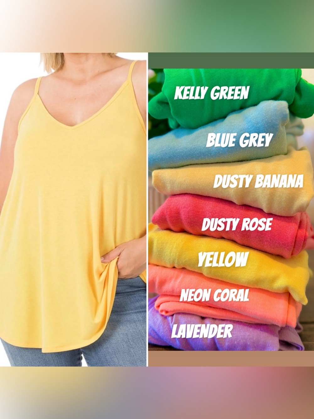 🆕💛ZENANA: DUSTY BANANA Reversible Tank SMALL